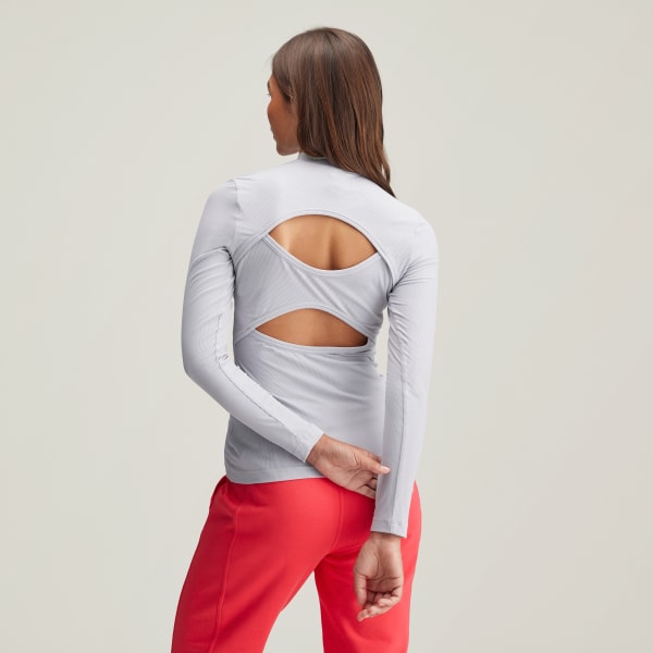 Gris Haut bord-côte manches longues adidas by Stella McCartney