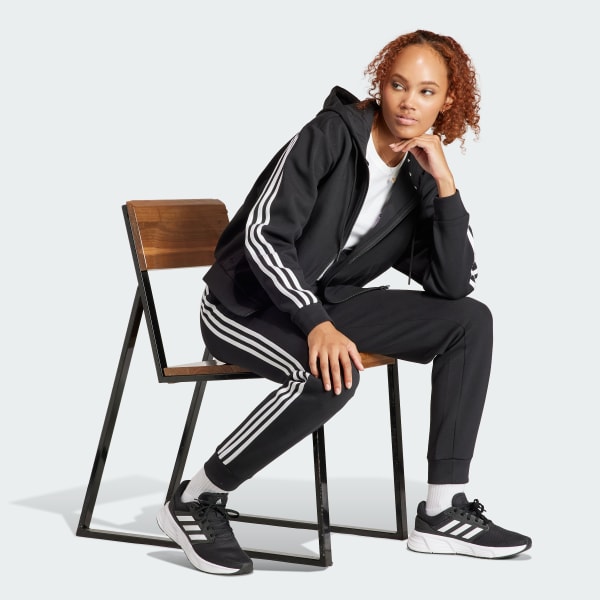 Svart Future Icons 3-Stripes Regular Bukse