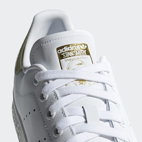 Adidas stan smith white green gold best sale