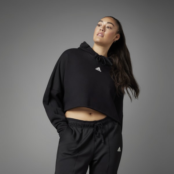 Plus size hoodie crop top sales