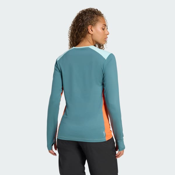adidas Multi Synthetic Base Layer Long Sleeve - Turquoise | Free
