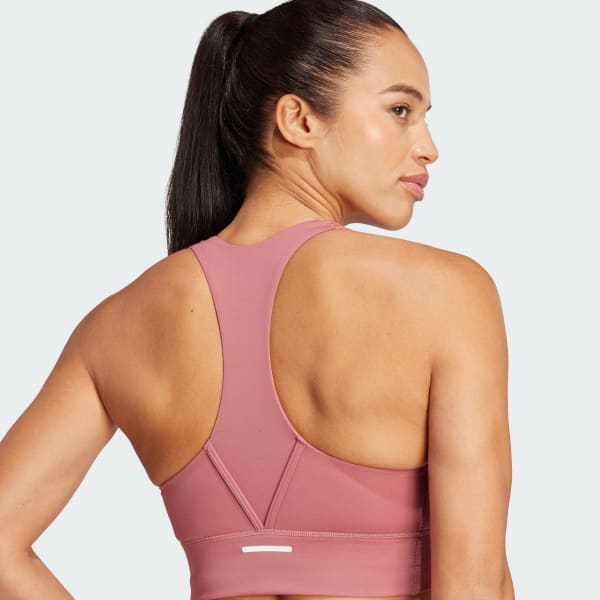 adidas Brassière de running poches Maintien moyen Rose adidas