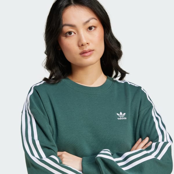 アディダスオリジナルス　スリーストライプ　クルーネックスウェット　ダークグリーン adidas トレーナー スウェット スリーストライプス クルーネック