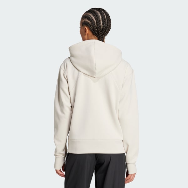 Beige Designed 4 Training Full-Zip Hooded Sweatshirt