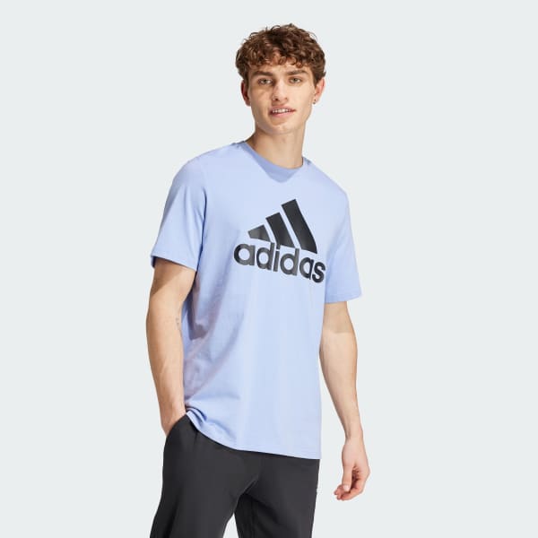 Azul Remera Essentials Logo Grande Tejido Jersey