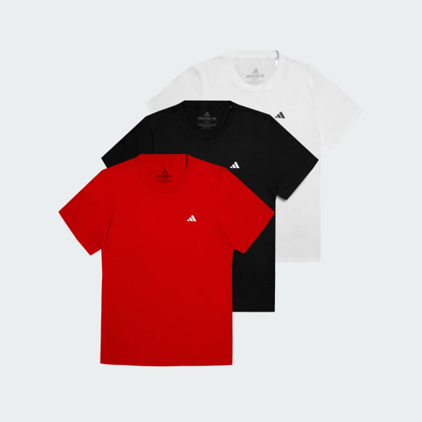 Rojo 3-Pack playeras algodón rojo, blanca y negro
