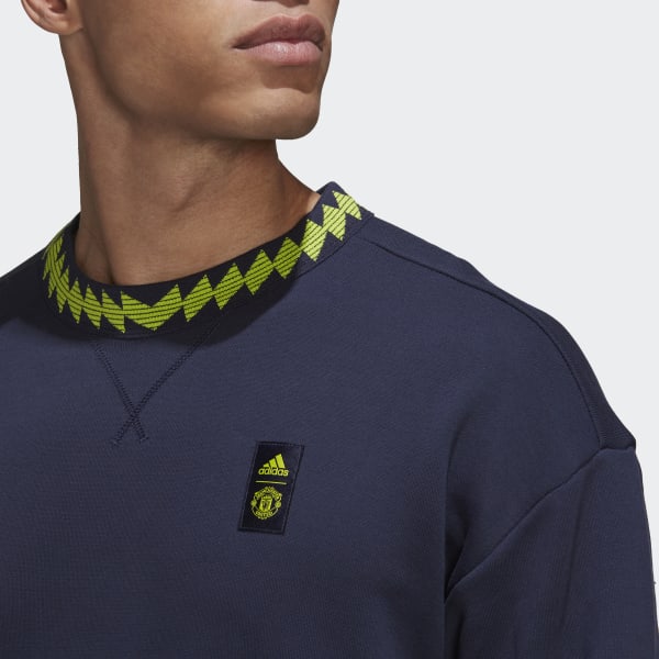 Blu Felpa Lifestyler Crew Manchester United FC ZL465