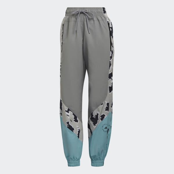Grey ADIDAS BY STELLA MCCARTNEY COLOR BLOCKED WOVEN TRACKSUIT BOTTOMS WH819