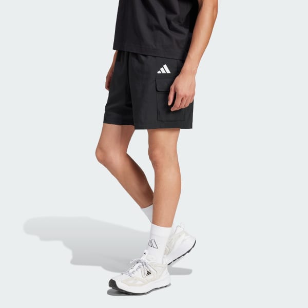 Schwarz Essentials Small Logo Cargo Chelsea Shorts