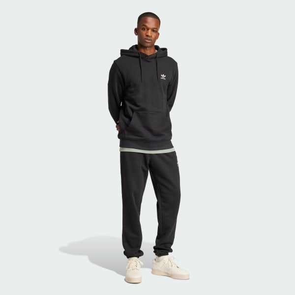 Negro Polerón con capucha Trefoil Essentials French Terry