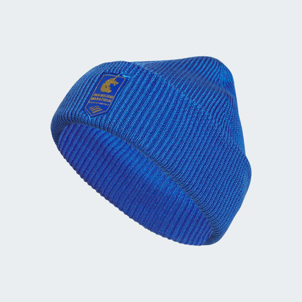 adidas Boston Marathon 2026 Premium Fold Beanie - Blue | Free