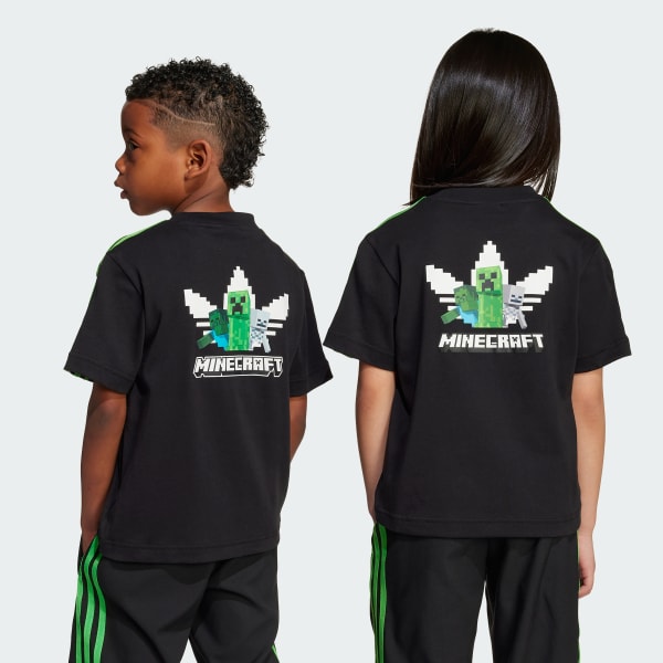 ブラック adidas × Minecraft Tシャツ キッズ