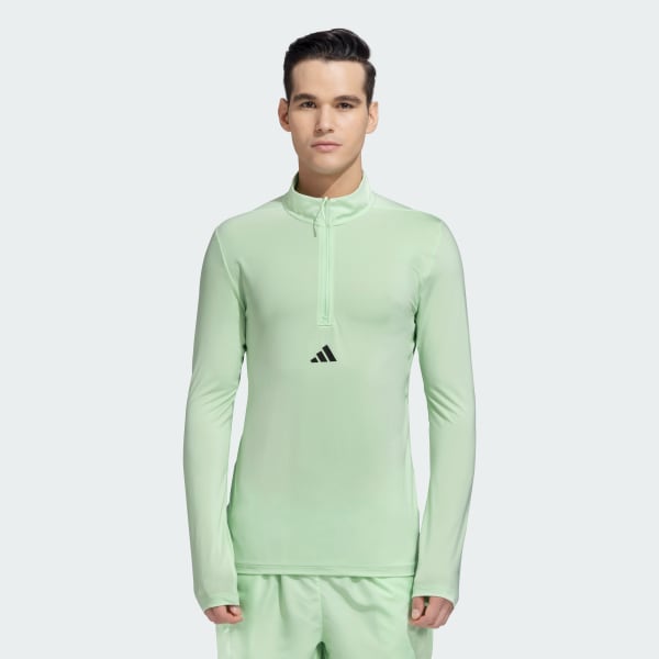 adidas WORKOUT+TRAINING 1/4-ZIP LONG SLEEVE TEE Green adidas India