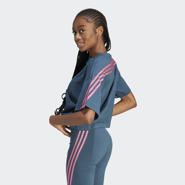 Turquoise Future Icons 3-Stripes Tee