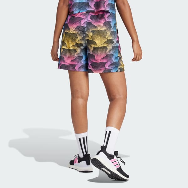 Siyah Tiro Print Mesh Summer Şort