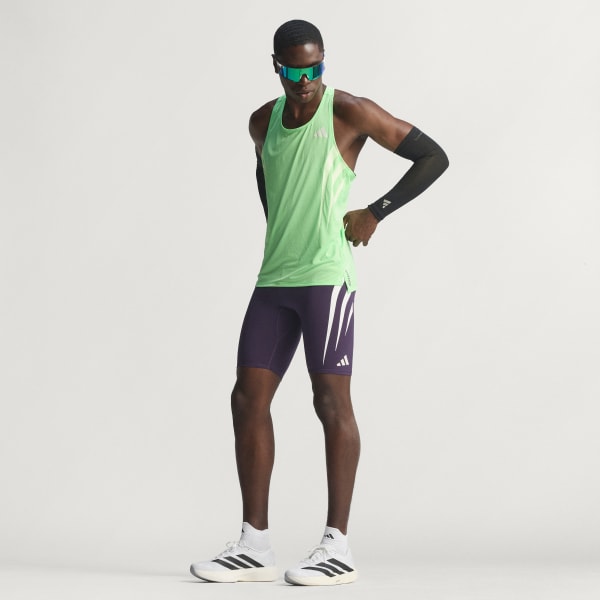 สีม่วง กางเกงวิ่งรัดรูปขาสั้น Adizero NYC