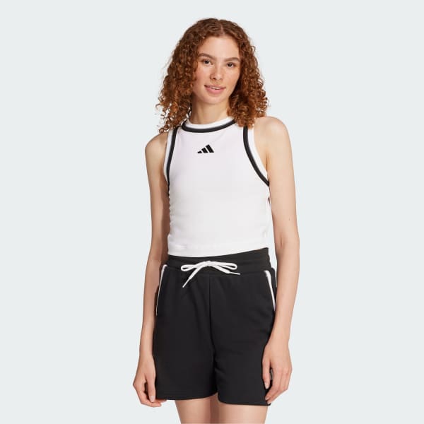 Hvit Essentials Color-Pop Cotton Crop Tanktopp