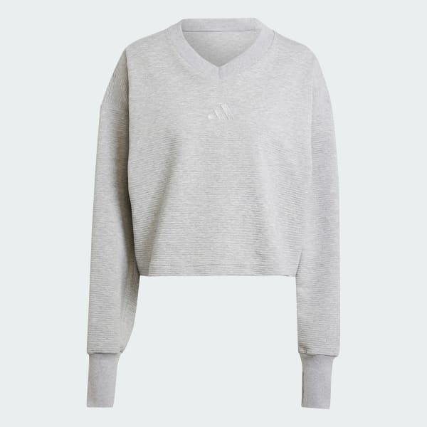 Adidas embossed logo womens crop sweatshirt sales