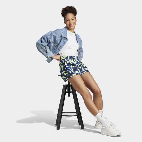Azul Falda Pantalón Vibrant Print