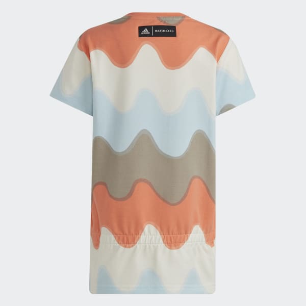 Blanco Conjunto Marimekko de Algodón Estampado