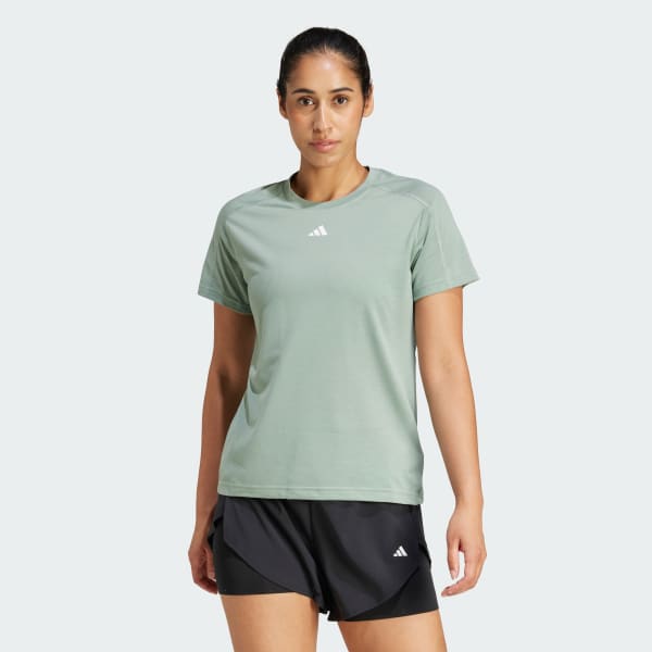 Green AEROREADY Train Essentials Minimal Branding Crewneck Tee