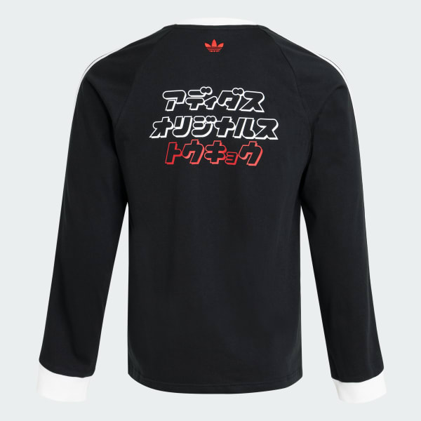 ブラック TYOカタカナ長袖グラフィックTシャツ
