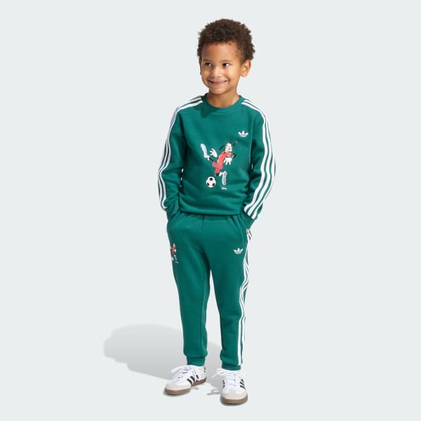 Green ADIDAS DISNEY CREW SET