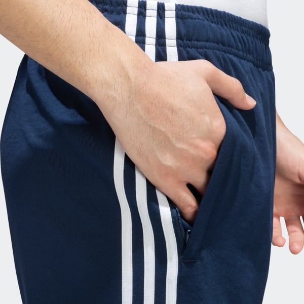 Blue ESSENTIALS SINGLE JERSEY 3 STRIPES PANT