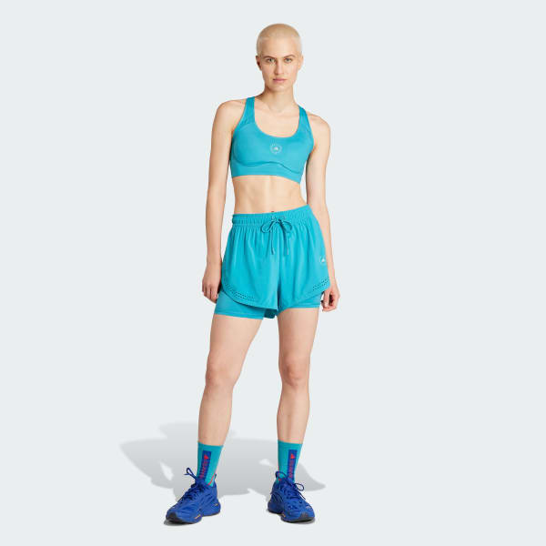 Turquoise adidas by Stella McCartney TruePurpose 2-in-1 Training Shorts