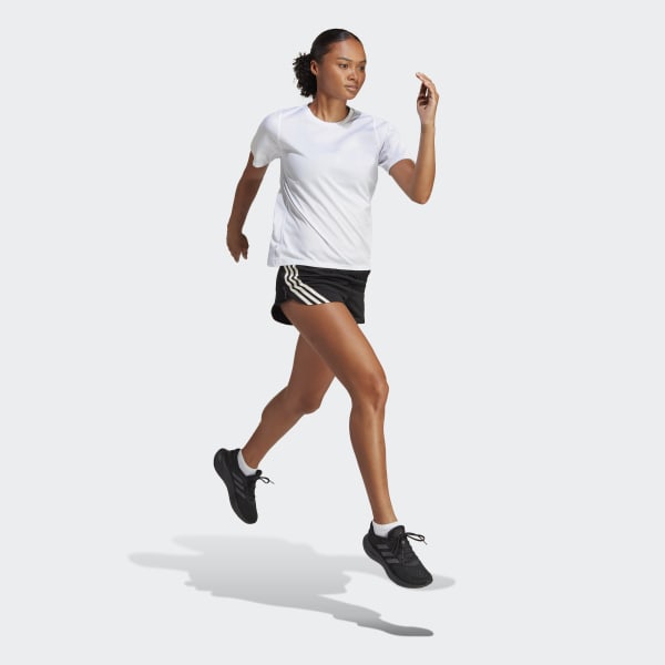 Black Run Icons 3-Stripes Low Carbon Running Shorts
