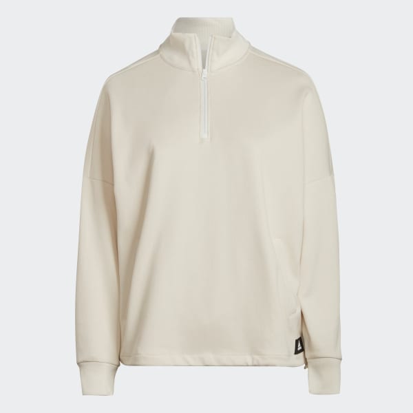 Blanc Sweat-shirt zip 1/4 adidas Sportswear Future Icons (Grandes tailles) E0571