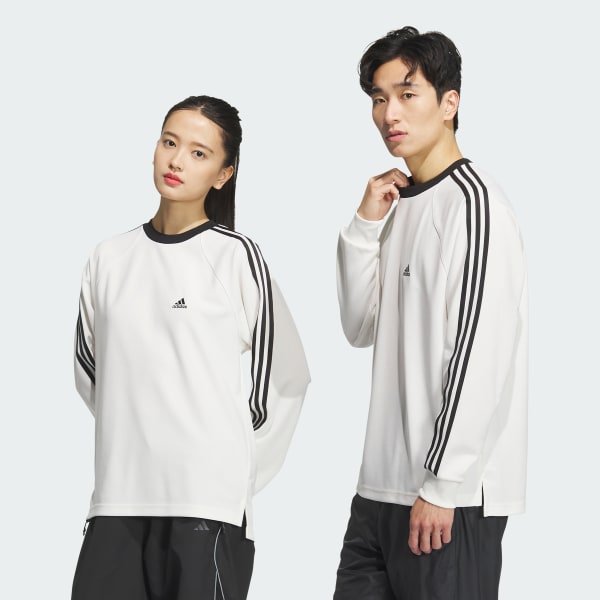 アディダス BYD3S ルーズフィット ピケ 長袖Tシャツ - ホワイト