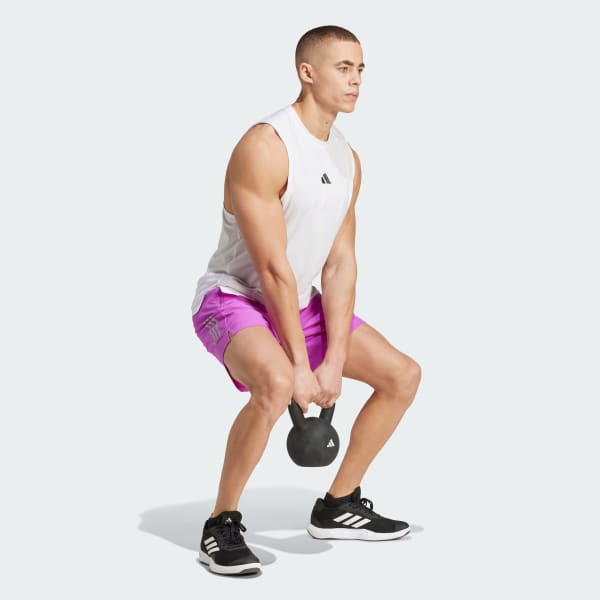 Purple Gym+ Training 3-Stripes Woven Shorts