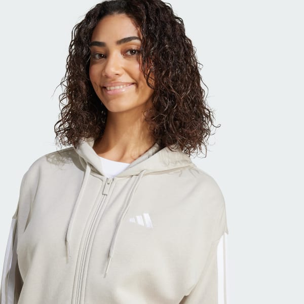 Essentials 3-Stripes Full-Zip Fleece Hoodie