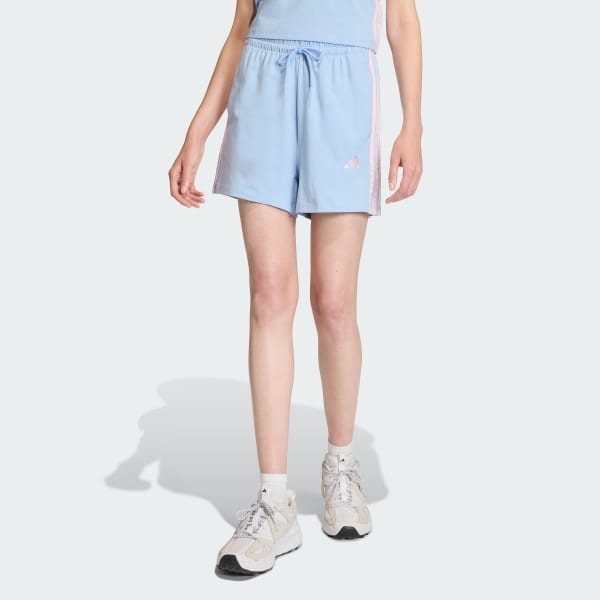 Blue Essentials 3-Stripes Cotton Shorts