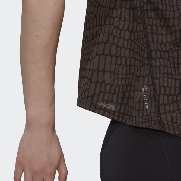 Black Run Icons Crocodile Print Running Tank Top JG906