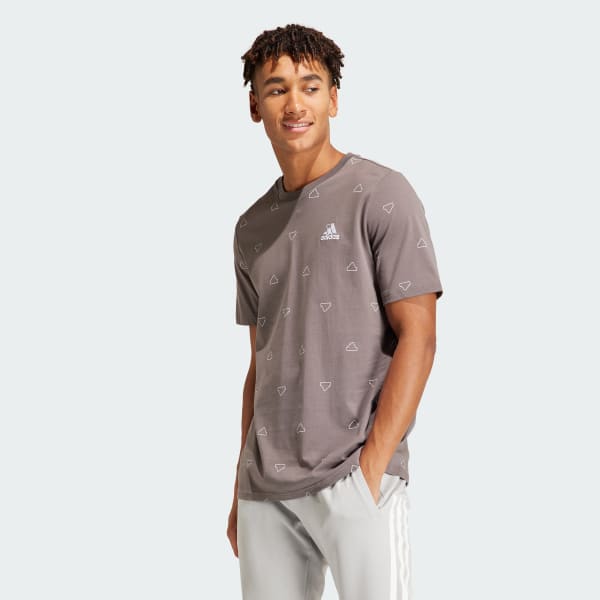 Marron Remera Seasonal Essentials Monogram Estampada