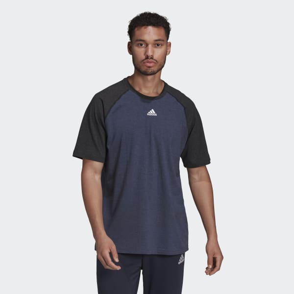 Blue Essentials Mélange Raglan Tee