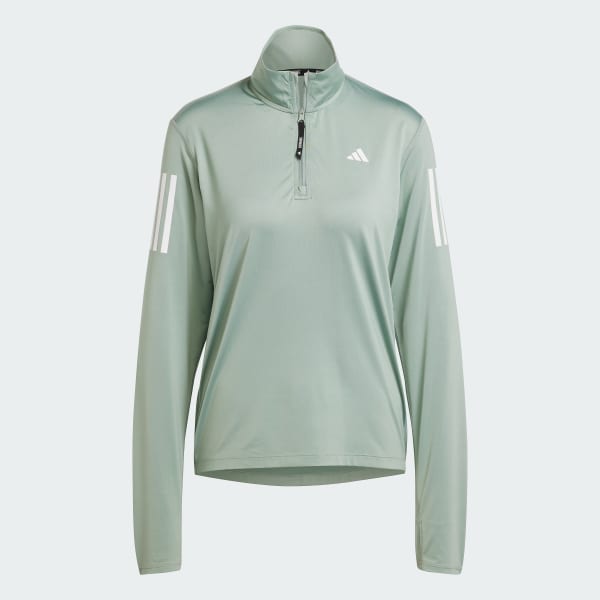 adidas Own the Run Half-Zip Jacket - Green | Free Shipping