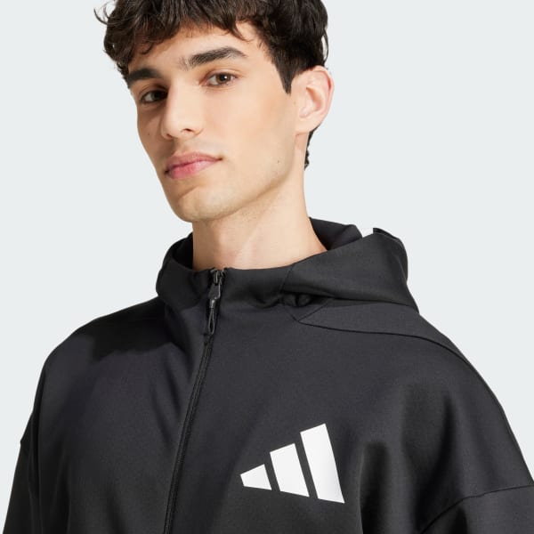 adidas Z.N.E. Full-Zip Hooded Track Jacket - Black | Free