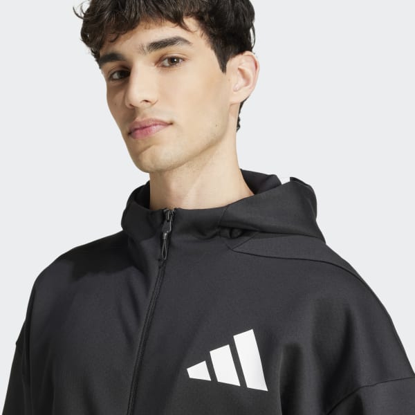 adidas フード付きジャケット 黒 アディダス Z.N.E. フルジップ フード付きトラックジャケット