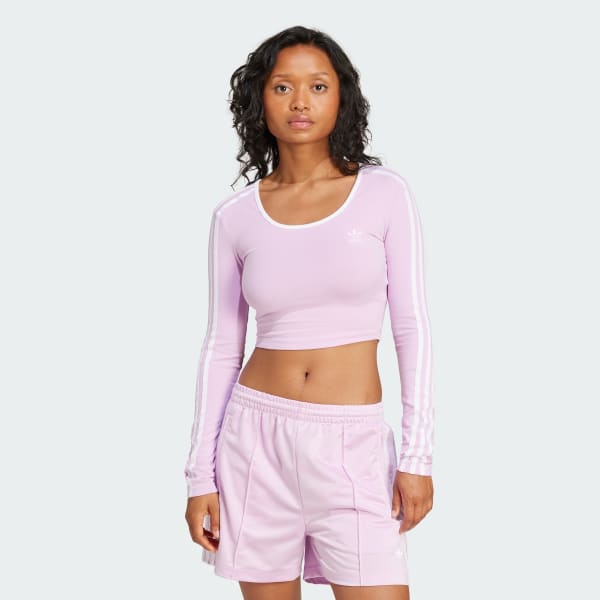 Paars Adicolor 3-Stripes Crop Longsleeve