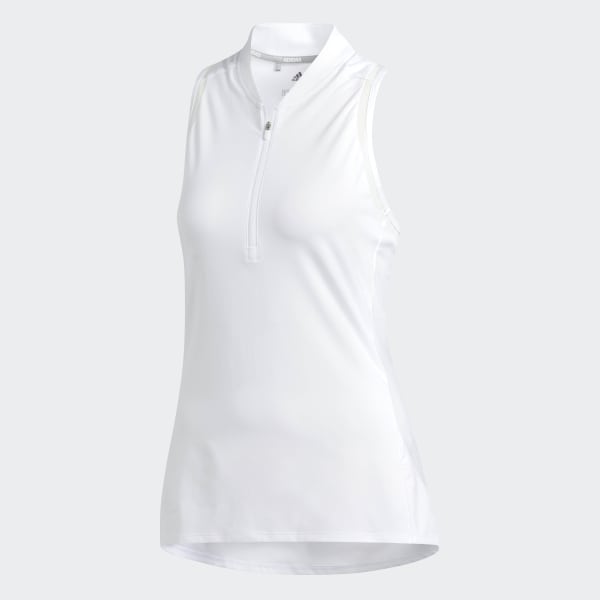 adidas Sleeveless Polo Shirt - White 