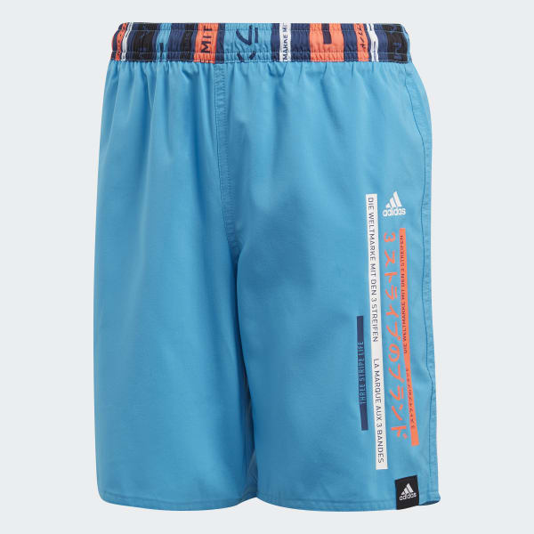adidas colour block swim shorts