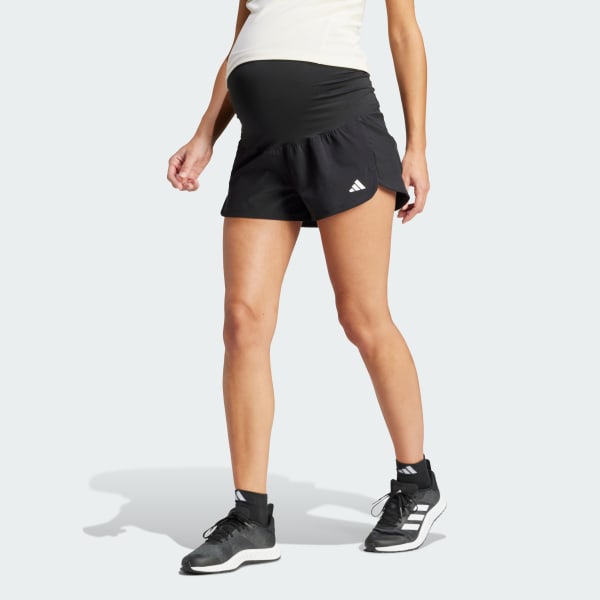 Black Pacer Woven Stretch Training Maternity Shorts