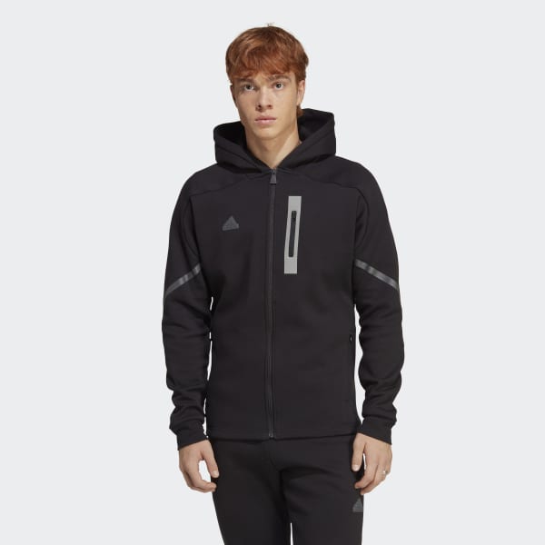 Zipped Pocket Warm-Up Jacket with Hood