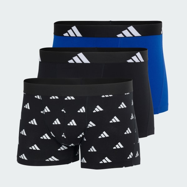 Schwarz Active Flex Cotton Boxershorts, 3er-Pack – Unterwäsche