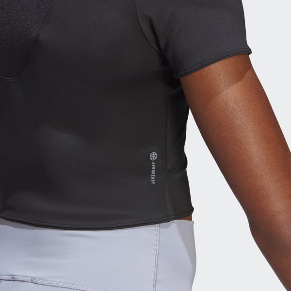 Schwarz HIIT AEROREADY Crop Training T-Shirt