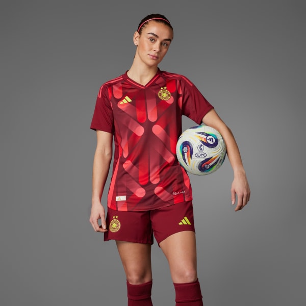 Burgundy Dres Germany 25 (Women's Team) Away Authentic