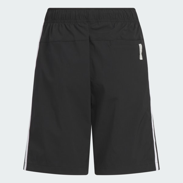 ブラック エッセンシャルズ プラス ルーズフィット スリーストライプス ウーブン ショーツ キッズ